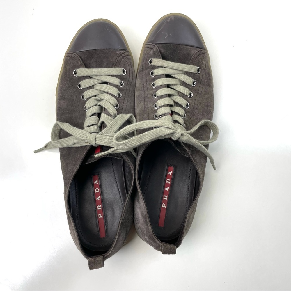 Prada Low Profile Brown Suede Shoes - Picture 4 of 7